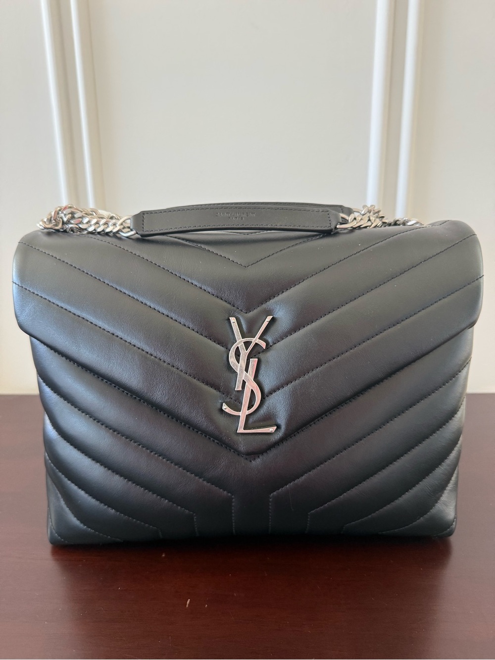SAINT LAURENT Medium LouLou Shoulder Bag w/silver hardware